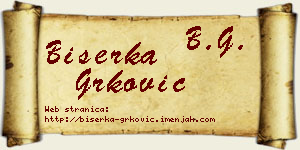 Biserka Grković vizit kartica